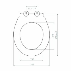 Aloni Nice Flat Toilet Seat Duroplast Inox Hinges, Soft-Close - White