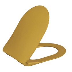 Creavit Flat WC-Zitting Duroplast (Soft-Close & Quick Release) Met Inox Scharnieren - Goud