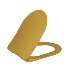 Creavit Flat Toilet Seat Duroplast (Soft-Close & Quick Release) With Stainless Steel Hinges - Gold